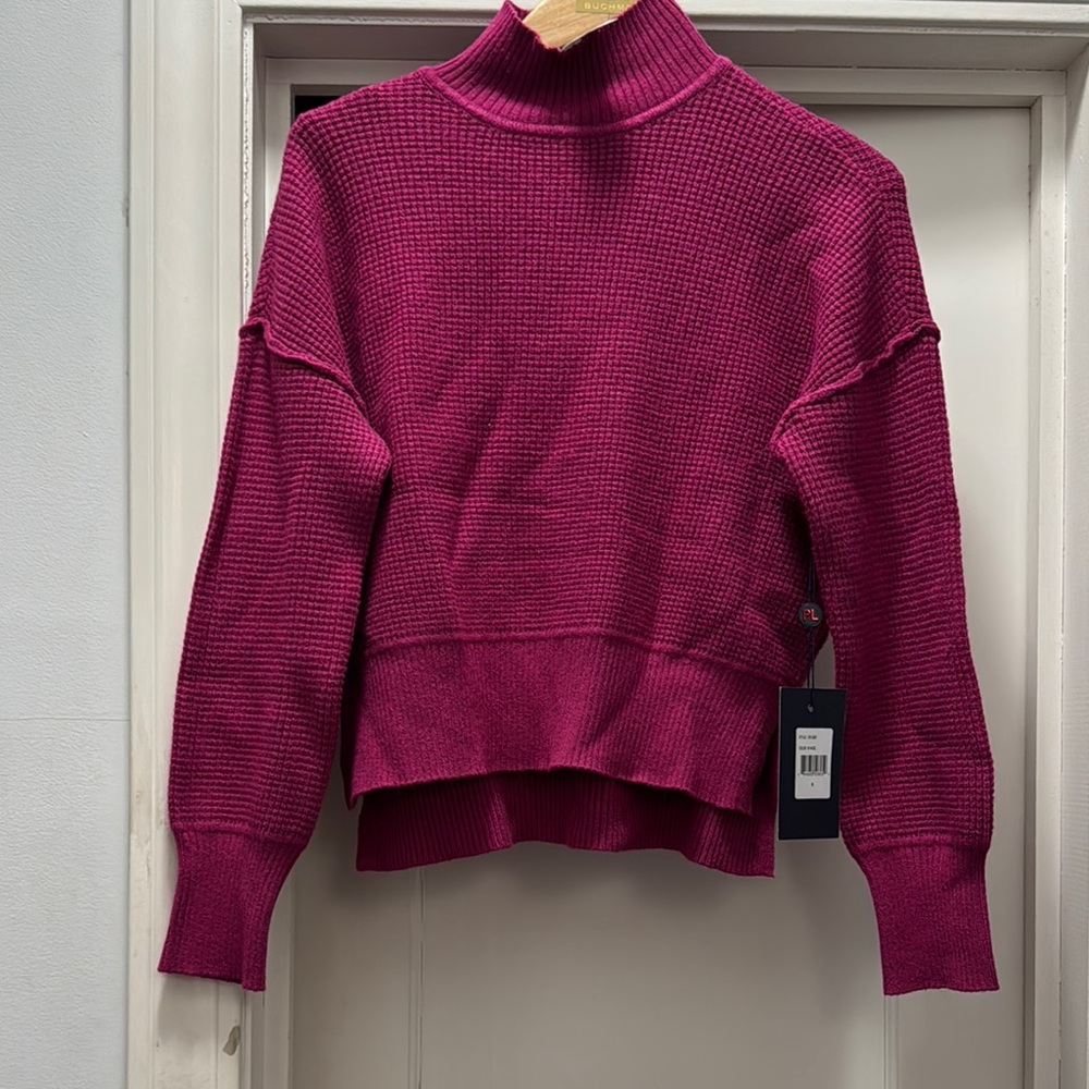 Cozy Red Cowl Neck Sweater with Relaxed Fit